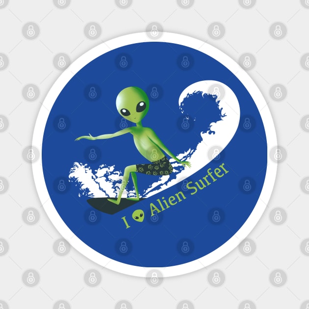 Alien surfer Magnet by Mimie20